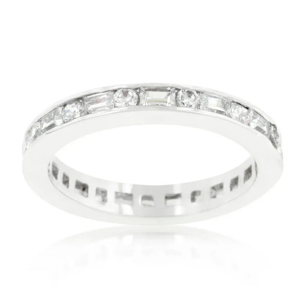Alternating Cubic Zirconia Eternity Band - Picture 2 of 4